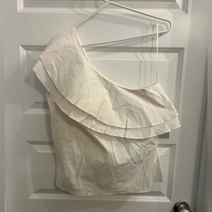 1.State White One-Shoulder Blouse